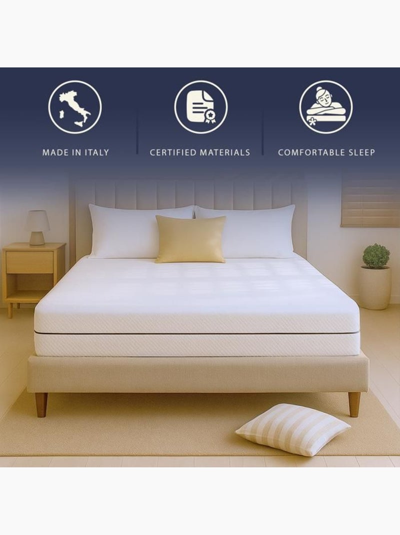 Matelas - the white stone - 120x190 cm - memory waterfoam - 18 cm - hypoallergénique respirant Blanc - Kiabi