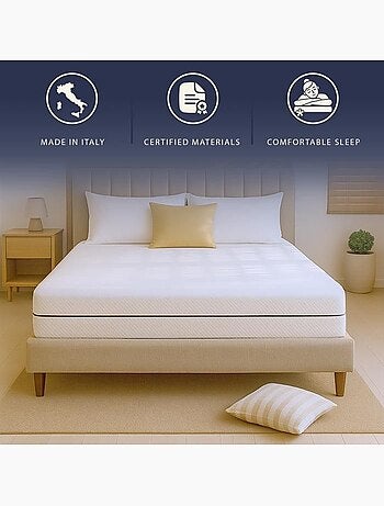 Matelas - the white stone - 80x190 cm (14 cm) - memory waterfoam - hypoallergénique - soutien ferme