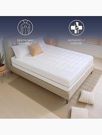 Matelas - the white stone - 80x190 cm (14 cm) - memory waterfoam - hypoallergénique - soutien ferme
