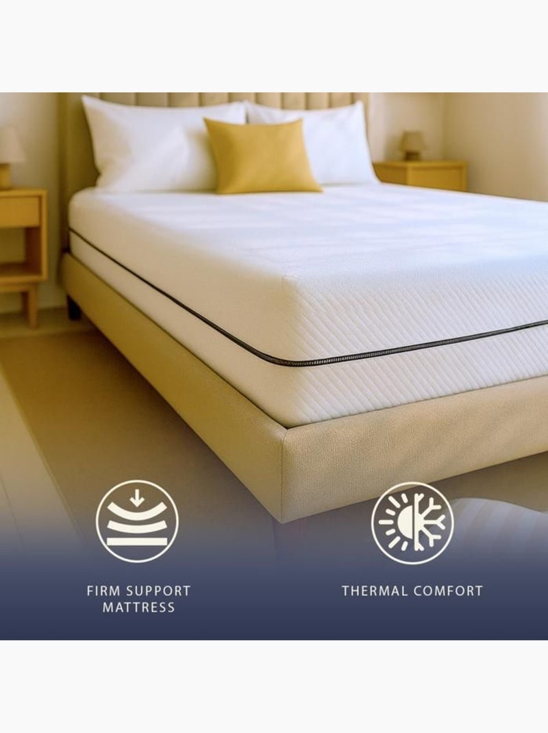Matelas - the white stone - 80x190 cm (14 cm) - memory waterfoam - hypoallergénique - soutien ferme Blanc - Kiabi