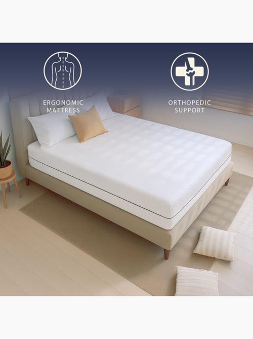 Matelas - the white stone - 80x190 cm (14 cm) - memory waterfoam - hypoallergénique - soutien ferme - Kiabi