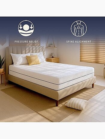 Matelas - the white stone - memory waterfoam 160 x 200 cm - 14 cm - hypoallergénique - respirant