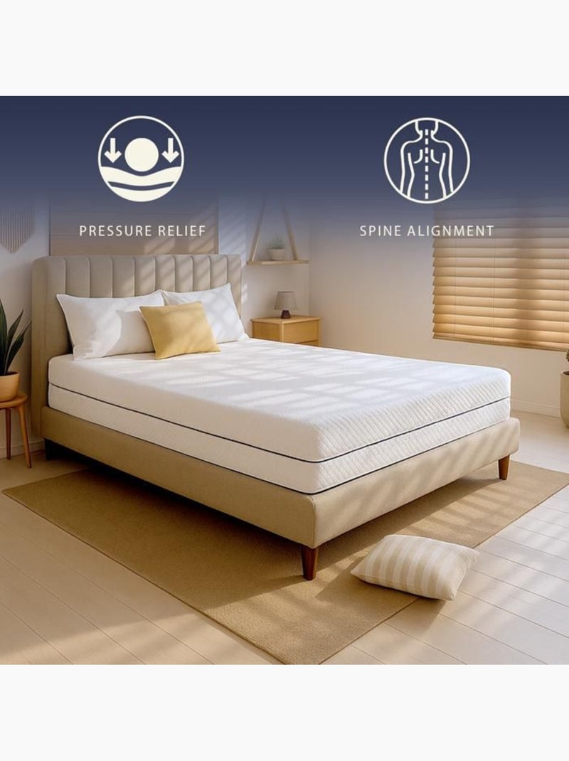 Matelas - the white stone - memory waterfoam 160 x 200 cm - 14 cm - hypoallergénique - respirant Blanc - Kiabi