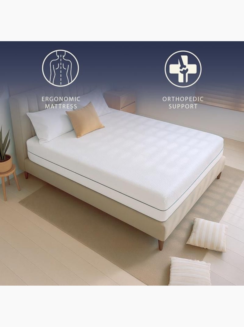 Matelas - the white stone - memory waterfoam 160 x 200 cm - 14 cm - hypoallergénique - respirant Blanc - Kiabi