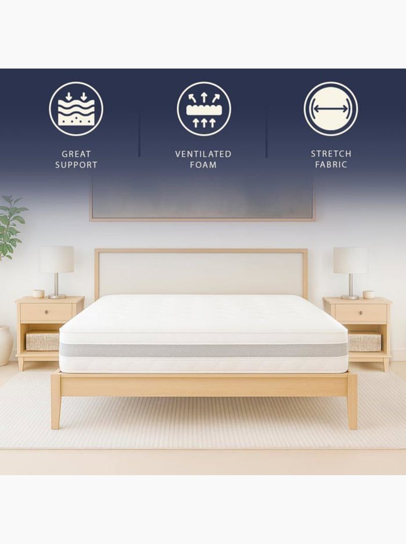 Matelas - the white stone - the white stone - 135x190 cm - 20 cm - mousse thermosensible 3 zones Blanc - Kiabi
