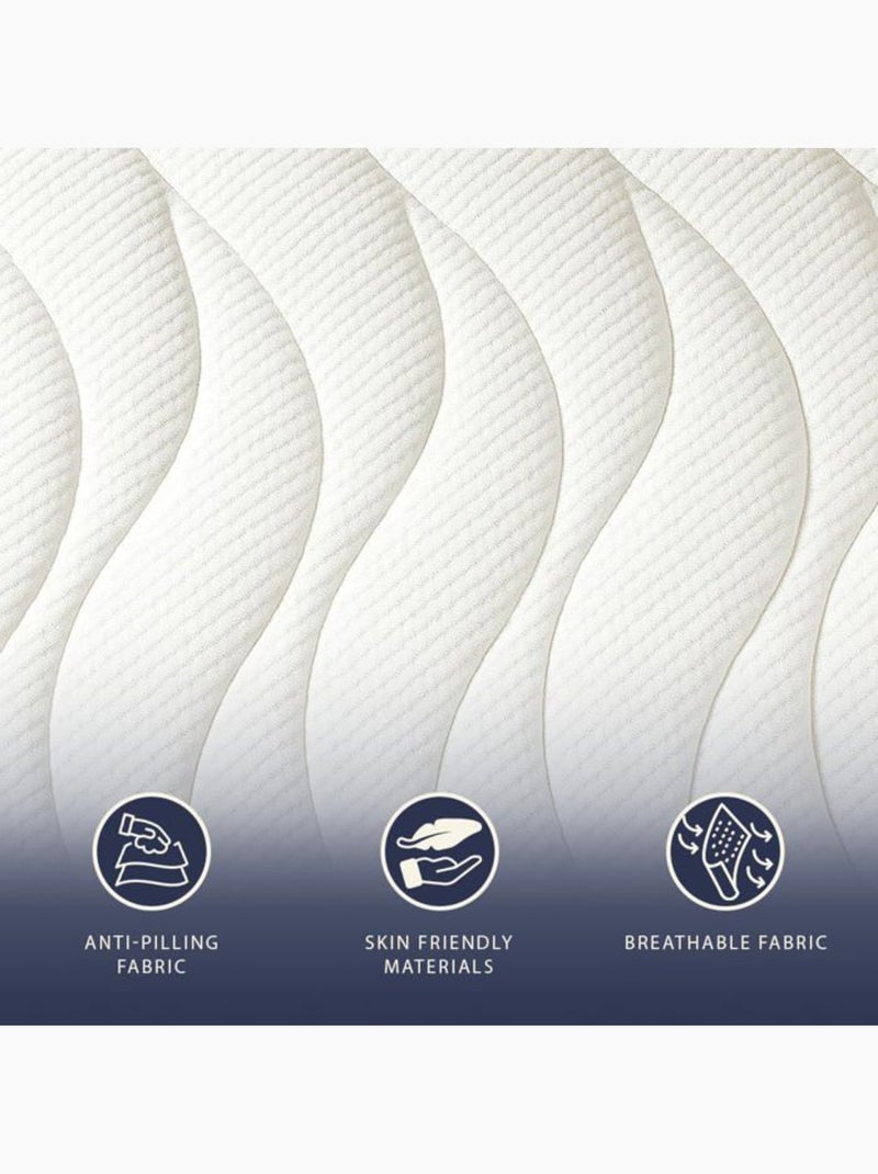 Matelas - the white stone - the white stone - 135x190 cm - 20 cm - mousse thermosensible 3 zones Blanc - Kiabi