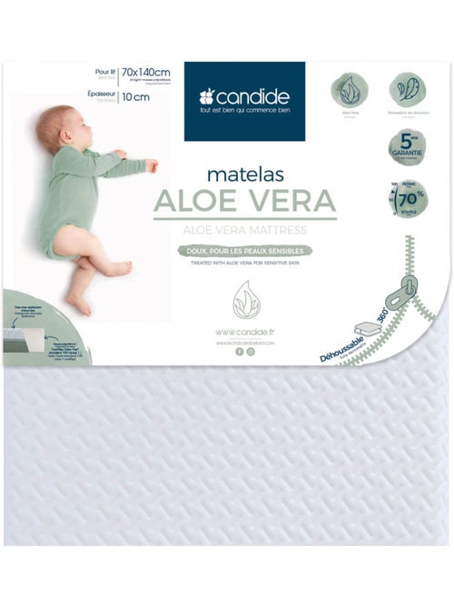 Matelas 70x140 cm pour lit bébé Aloé Vera - Peaux fragiles - Déhoussable à 360° - Kiabi