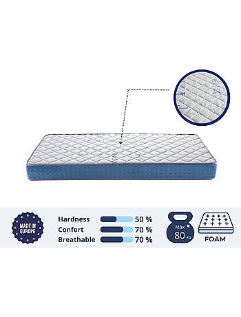 Matelas 90X190 LIT ENFANTS Épaisseur 18 CM KUNIO FOAM