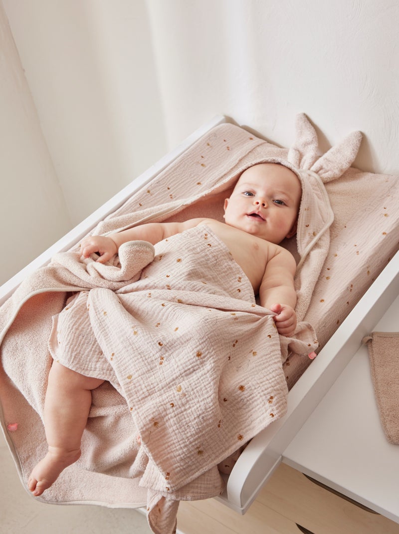 Matelas à langer avec housse éponge et mousseline Noukie's Rose - Kiabi