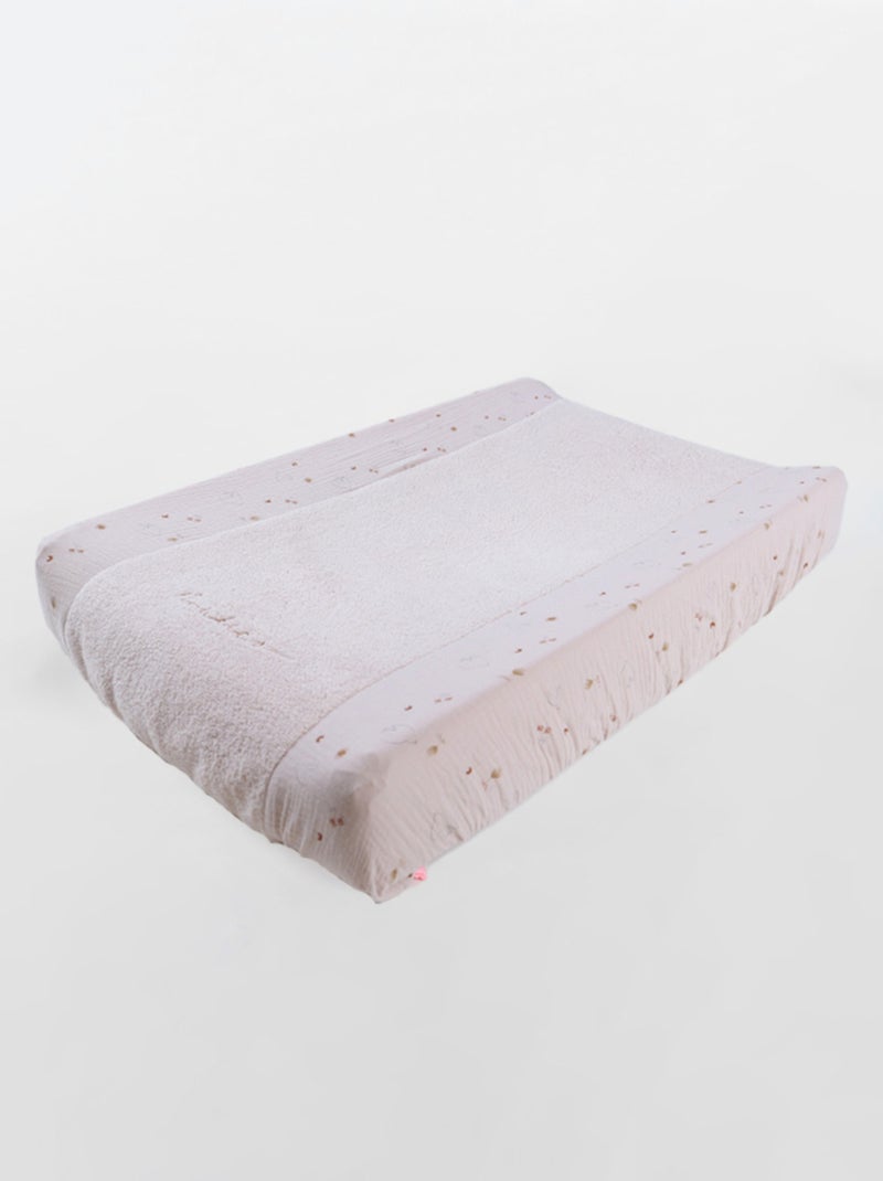 Matelas à langer avec housse éponge et mousseline Noukie's Rose - Kiabi