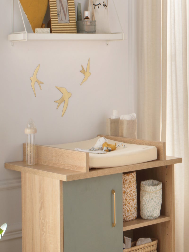 Matelas à langer avec sa housse en double gaze de coton et sa serviette - SAUTHON Beige - Kiabi