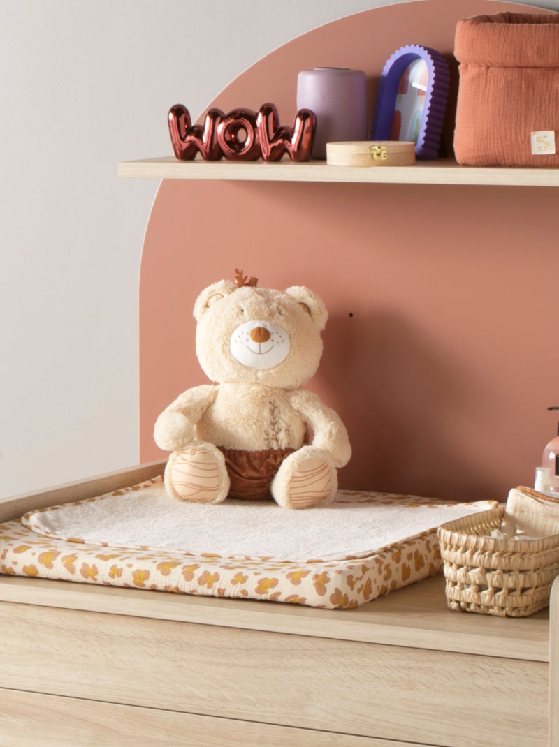 Matelas à langer avec sa housse en double gaze de coton et sa serviette - SAUTHON Beige/Rose - Kiabi