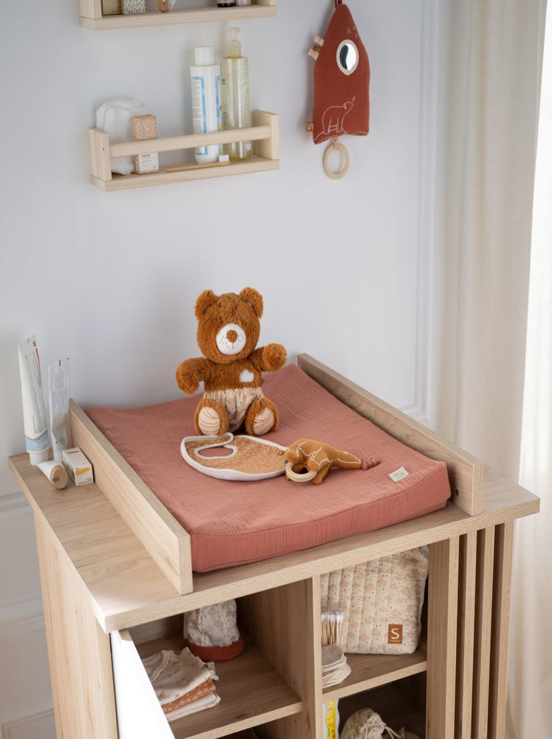 Matelas à langer avec sa housse en double gaze de coton et sa serviette - SAUTHON Rouge - Kiabi