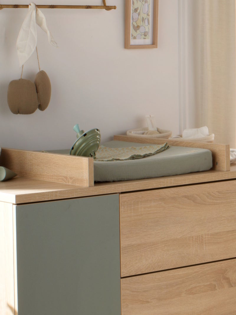 Matelas à langer avec sa housse en double gaze de coton et sa serviette - SAUTHON Vert - Kiabi