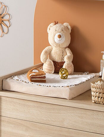 Matelas à langer avec sa housse en velours cotelé et sa serviette - SAUTHON