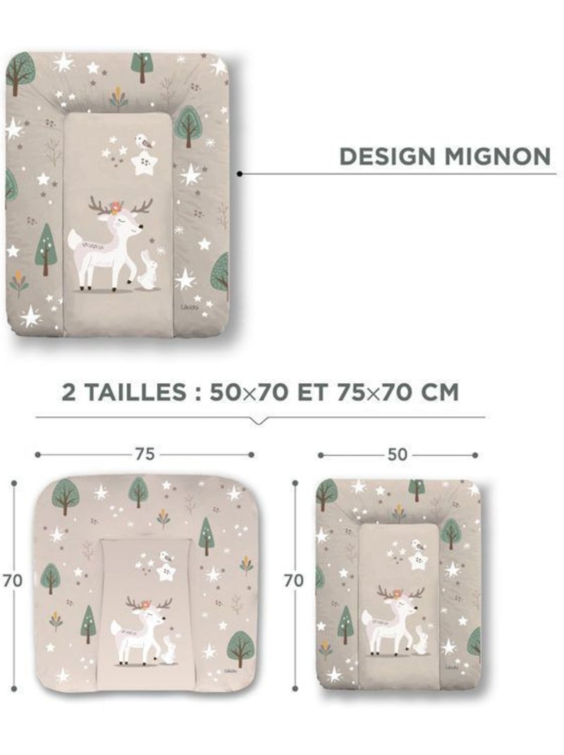 Matelas à langer bébé - imperméable motif animaux de la forêt - kikido Gris - Kiabi