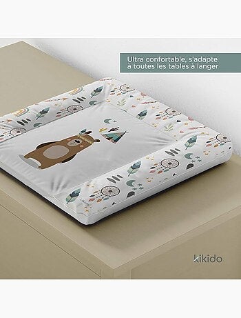 Matelas à langer bébé - imperméable motif animaux de la forêt - kikido