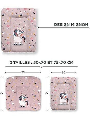 Matelas à langer bébé - imperméable motif licorne - kikido