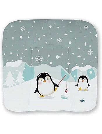 Matelas à langer bébé - imperméable motif pingouins - kikido
