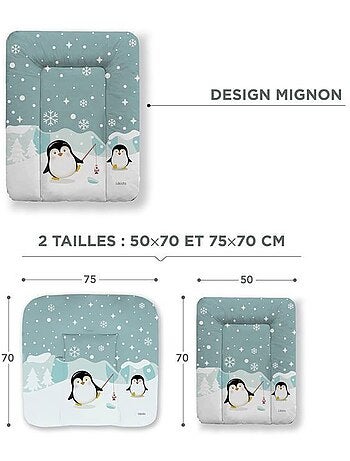 Matelas à langer bébé - imperméable motif pingouins - kikido