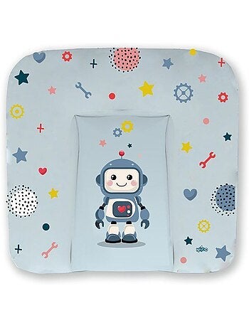 Matelas à langer bébé - imperméable motif robot - kikido