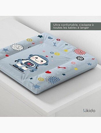 Matelas à langer bébé - imperméable motif robot - kikido