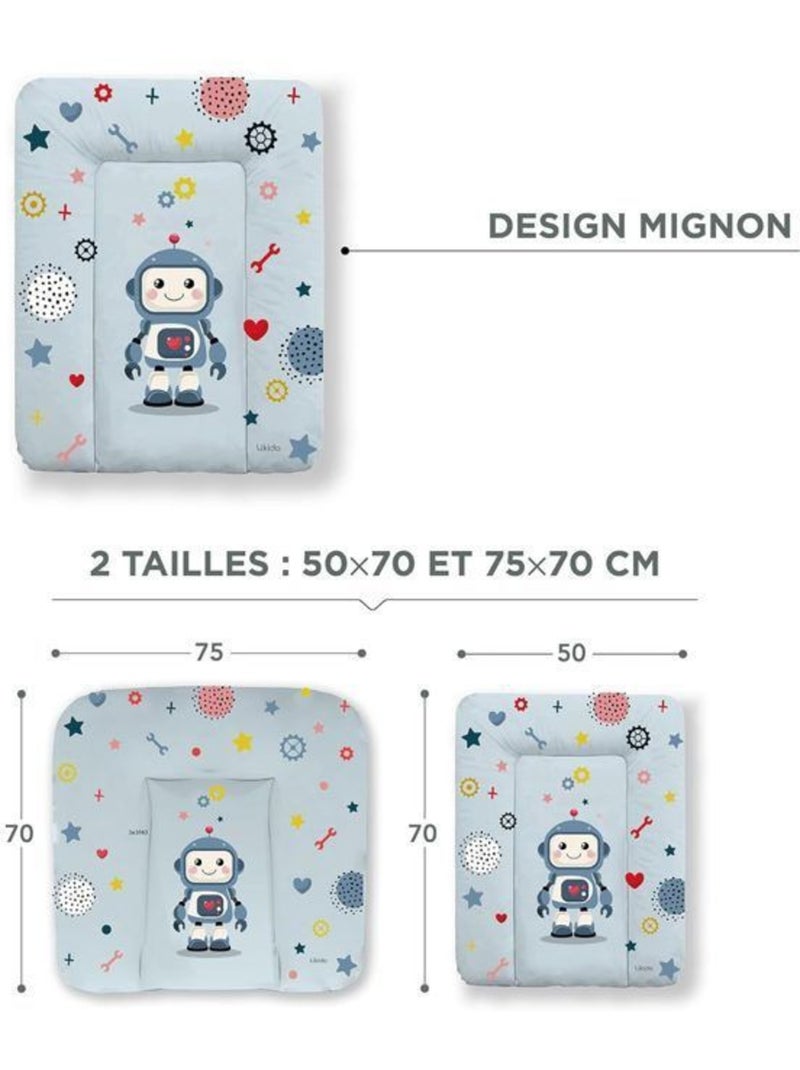 Matelas à langer bébé - imperméable motif robot - kikido Bleu - Kiabi