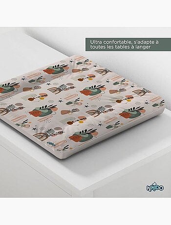 Matelas à langer bébé - imprimé bateau 75x70 cm - kikido