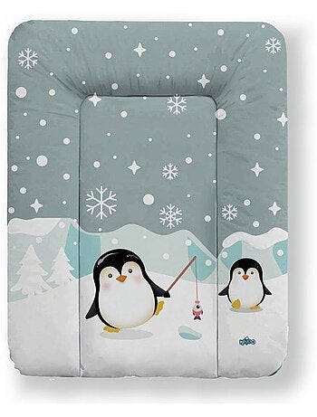 Matelas à langer bébé - imperméable motif pingouins - kikido