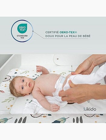 Matelas à langer bébé - imperméable motif pingouins - kikido