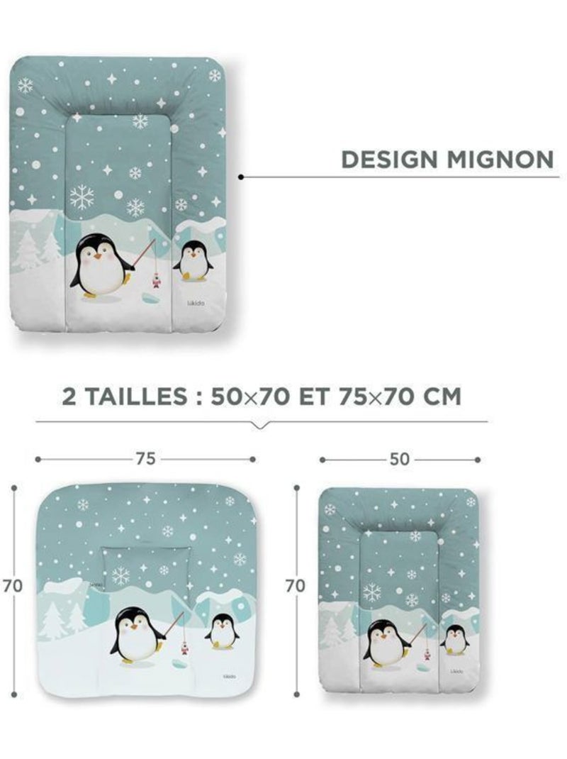 Matelas à langer bébé - imprimé pingouins imperméable - kikido Vert - Kiabi