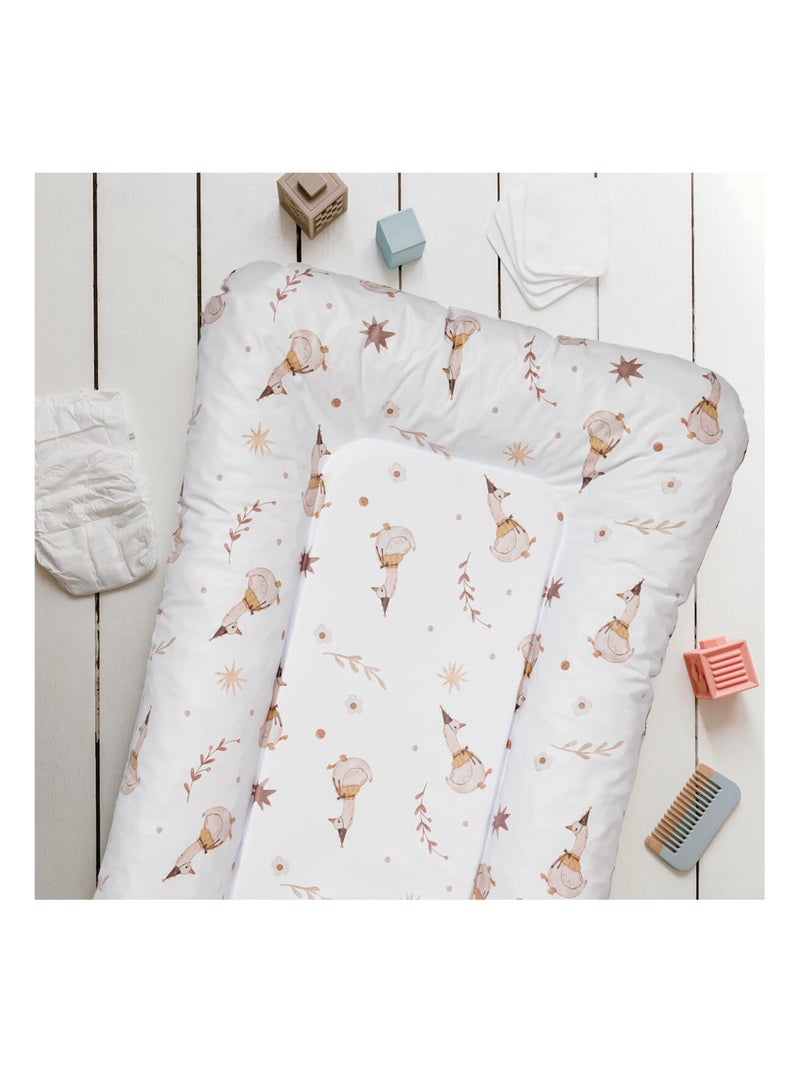 Matelas à langer bébé Flocons - Little Band Blanc Marron - Kiabi