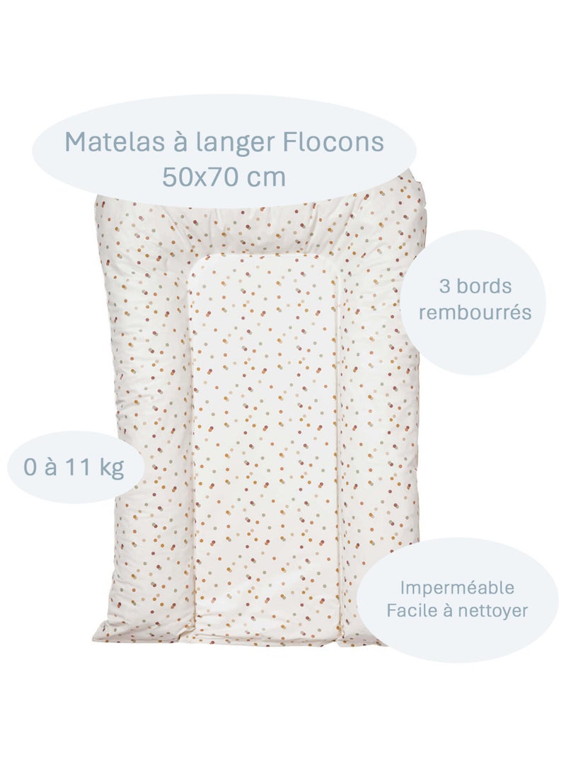 Matelas à langer bébé Flocons Taupe - Kiabi