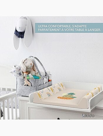 Matelas à langer bébé rigide 50x70 cm motif cactus - kikido