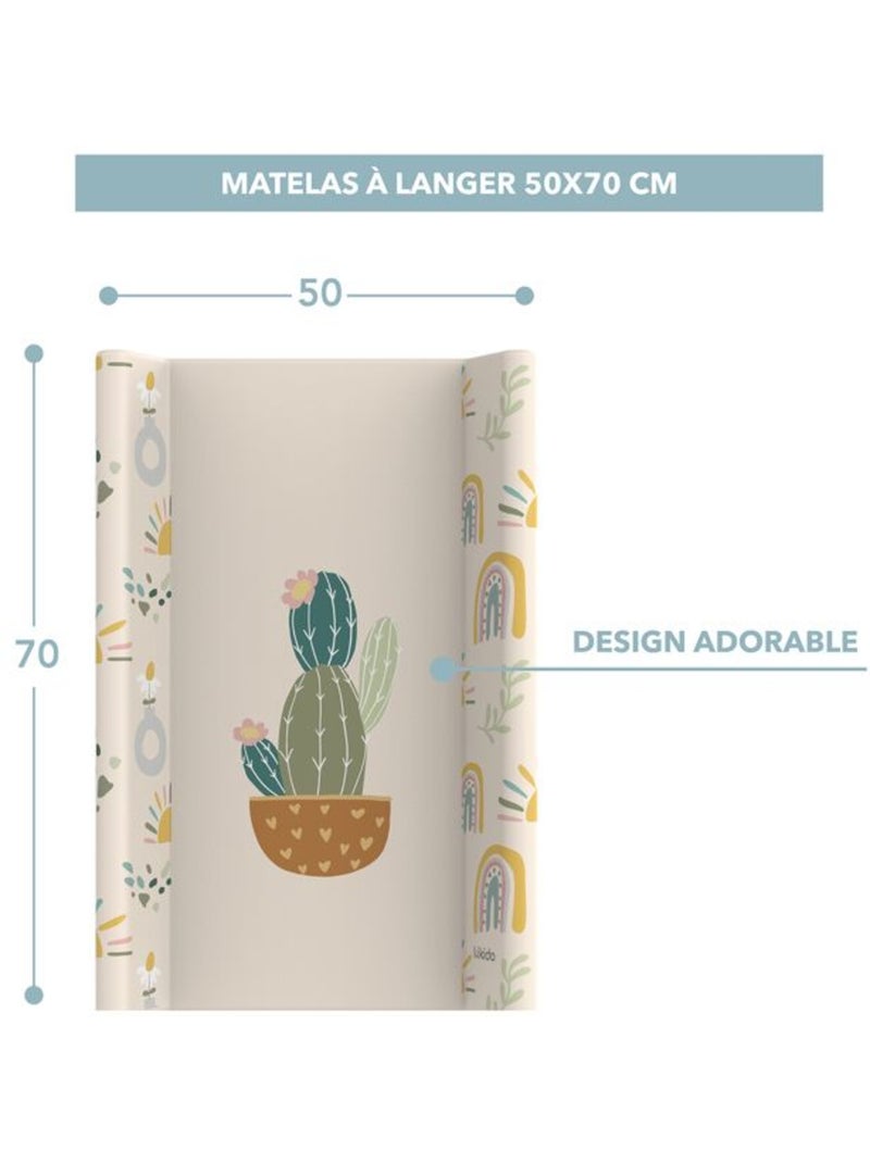 Matelas à langer bébé rigide 50x70 cm motif cactus - kikido Beige - Kiabi