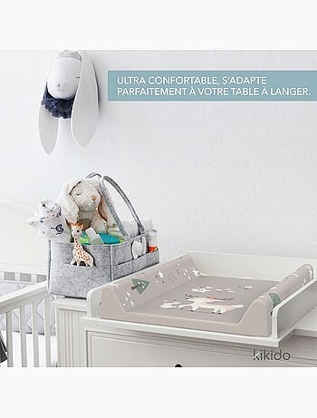 Matelas à langer bébé rigide 50x70 cm, rebords - kikido