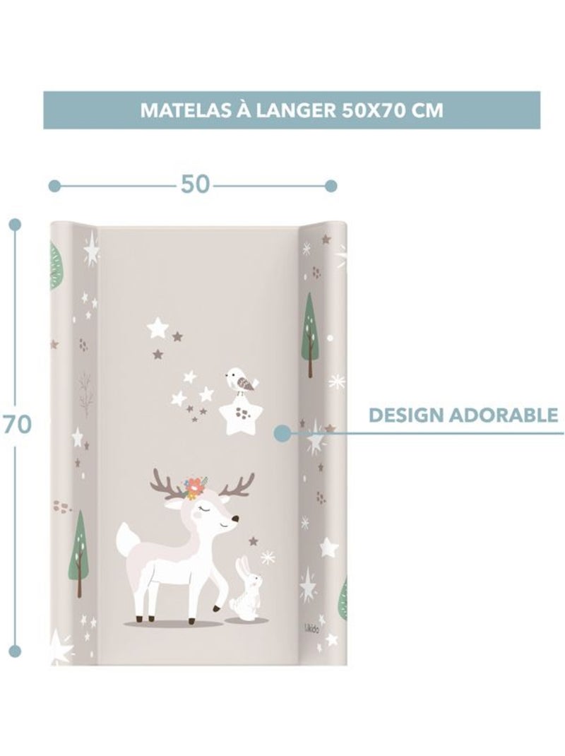 Matelas à langer bébé rigide 50x70 cm, rebords - kikido Gris - Kiabi