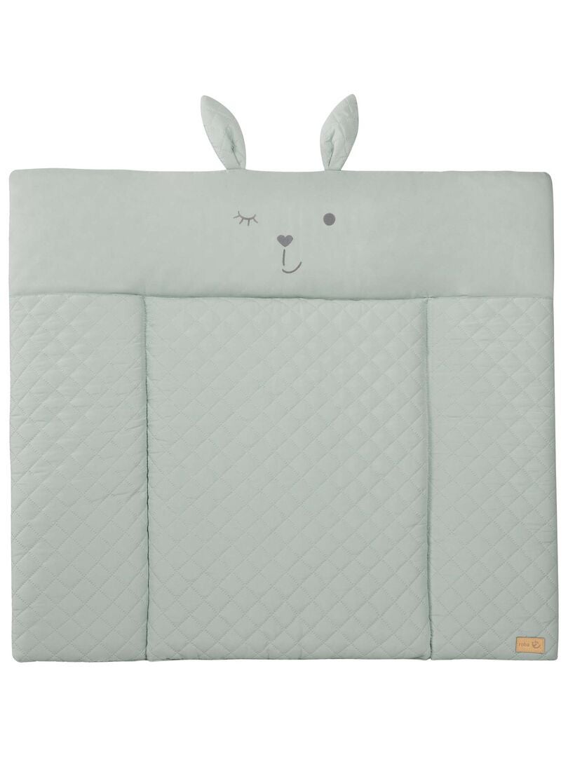 Matelas à langer déperlant avec tête de lapin 'Roba roba style' Vert d'eau - Kiabi