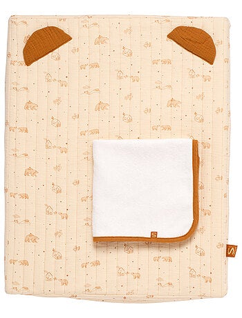 Matelas à langer en double gaze de coton et sa serviette - SAUTHON