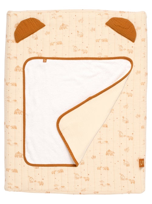 Matelas à langer en double gaze de coton et sa serviette - SAUTHON - Kiabi