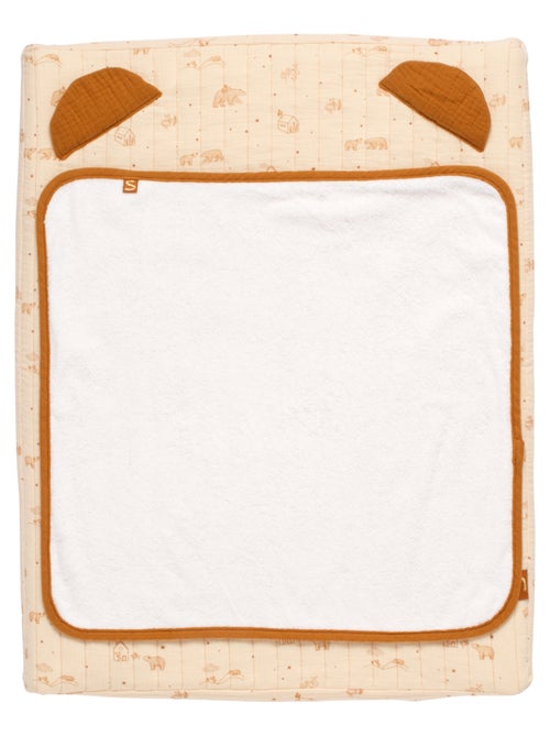 Matelas à langer en double gaze de coton et sa serviette - SAUTHON - Kiabi