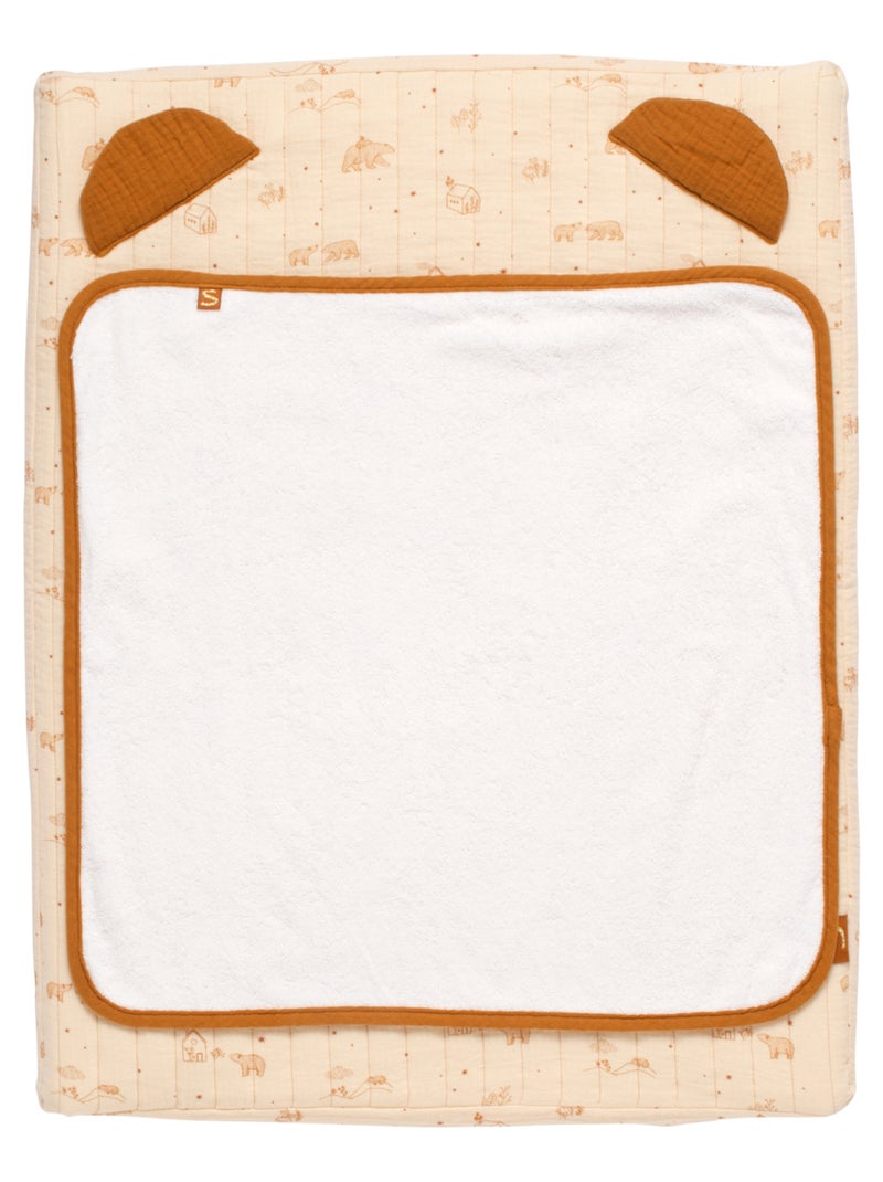 Matelas à langer en double gaze de coton et sa serviette - SAUTHON Beige - Kiabi