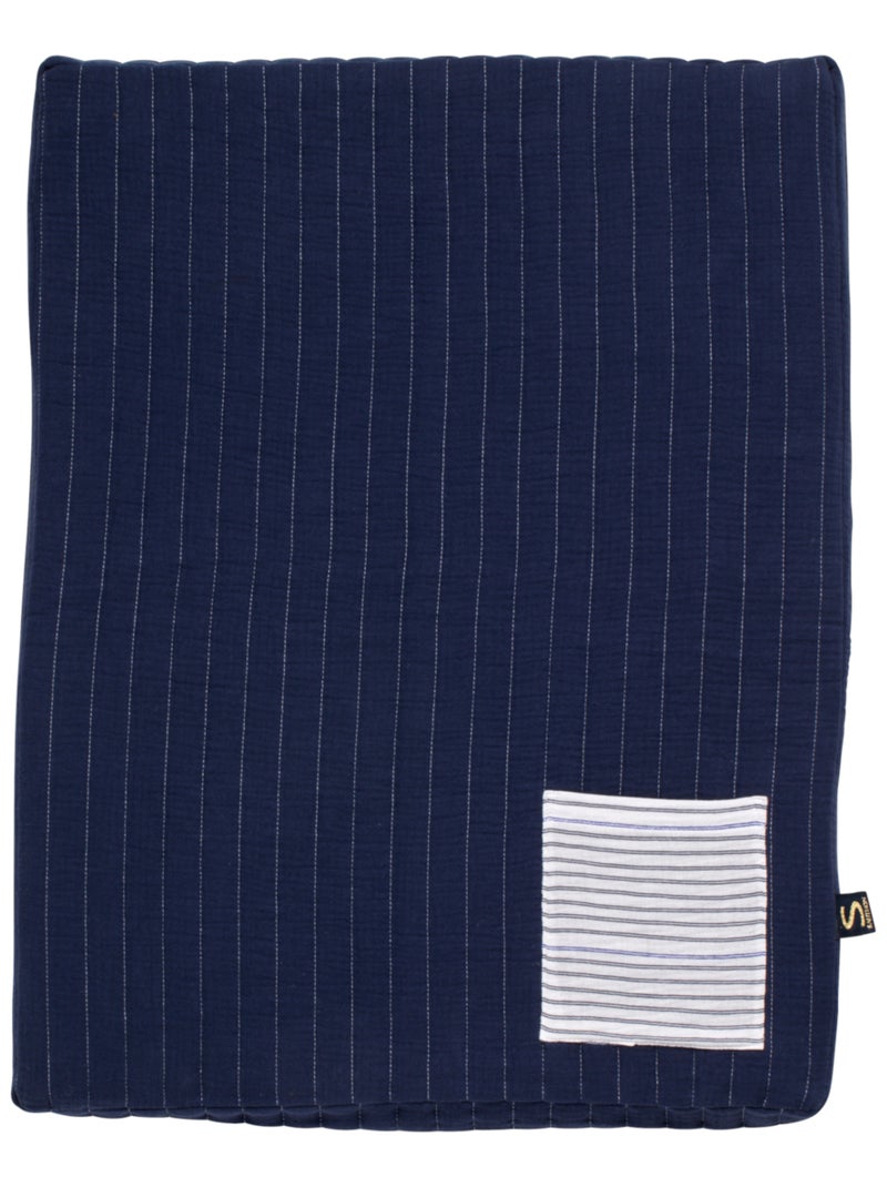 Matelas à langer en double gaze de coton et sa serviette - SAUTHON Bleu - Kiabi