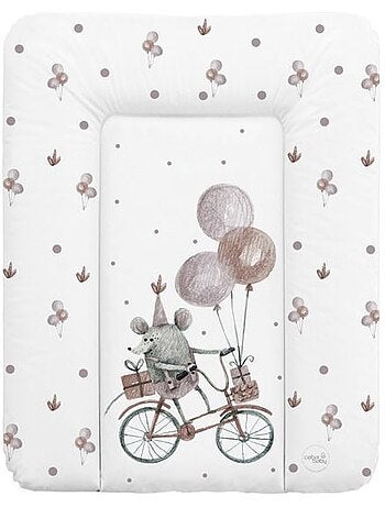 Matelas à langer épais lavable - imprimé souris à vélo - ceba baby