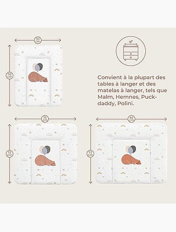 Matelas à langer épais lavable - imprimé souris à vélo - ceba baby