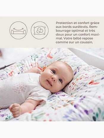Matelas à langer épais lavable - imprimé souris à vélo - ceba baby