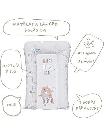 Matelas à langer Flocons 50x70 cm - Matelas à langer pour bébé en PVC