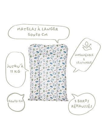 Matelas à langer Flocons Naissance en PVC Greenland