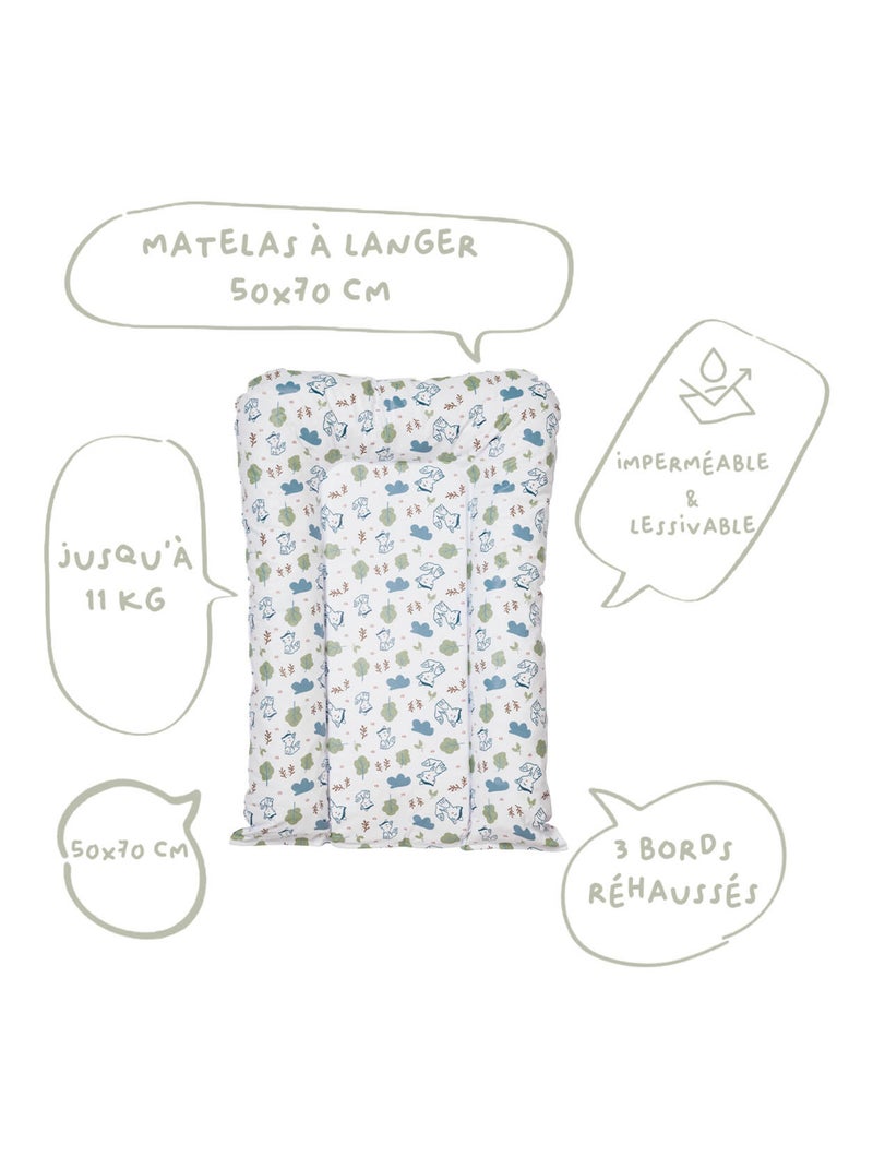 Matelas à langer Flocons Naissance en PVC Greenland Bleu - Kiabi
