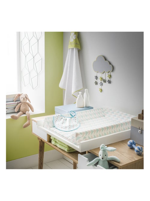 Matelas à langer luxe 50x70 cm Géométrique bleu - Babycalin - Kiabi Matelas à langer luxe 50x70 cm Géométrique bleu - Babycalin - Kiabi